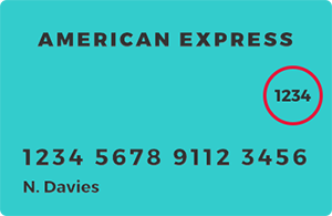 CVV placement on Amex card